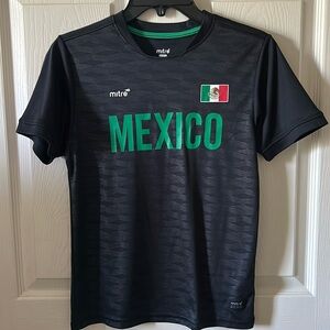 Mitre‎ Flow Youth Black Mexico Jersey Short Sleeve Shirt Size Medium (10-12)